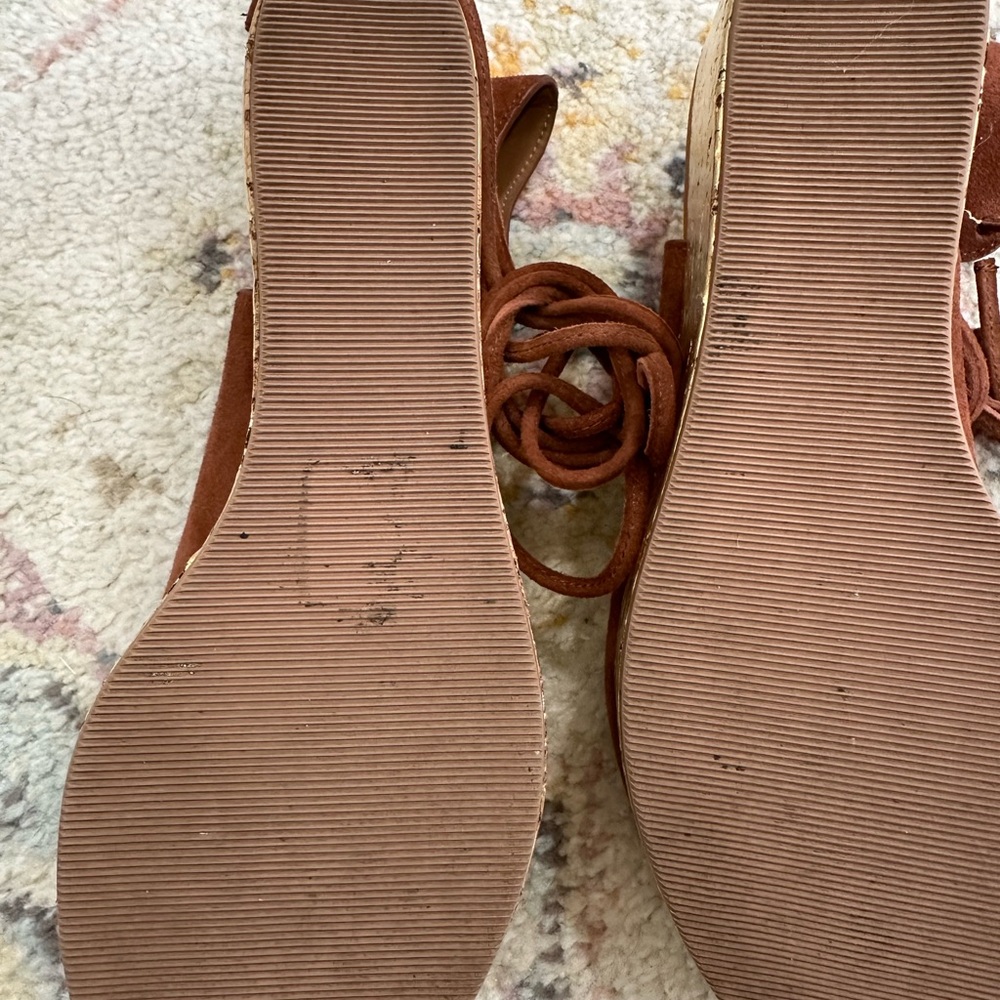 Brown Suede Lace-Up Women's Sandals - Picture 5 of 5